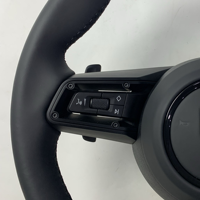 Volant de voiture personnalisé en cuir à fond plat en fibre de carbone rouge compatible Porsche Panamera Cayman Macan Cayenne 918