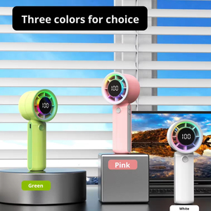 พัดลมพกพาความเร็วสูง ไฟสีสันสดใส เครื่องทำความเย็นแบบพกพา ควบคุมแรงลมได้อย่างไร้ขั้นบันได สำหรับตั้งแคมป์กลางแจ้ง โต๊ะทำงานในสำนักงาน - Product Image 6