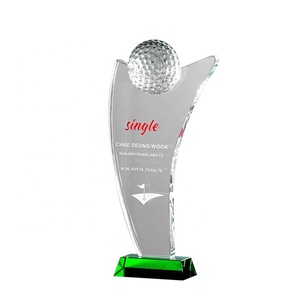 Nouveau design Plaque en verre cristal Trophée en forme d'île Hill avec glaçure colorée - Product Image 6