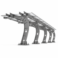 Stock UE Système de carport solaire 10KW étanche en aluminium, structure de carport photovoltaïque à montage au sol, supports de carport solaire pour stationnement