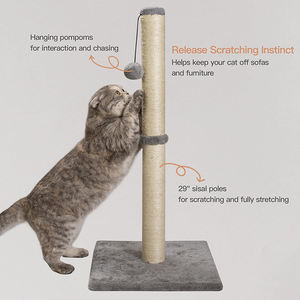 Fournisseurs moderne <span class=keywords><strong>pas</strong></span> <span class=keywords><strong>cher</strong></span> gris en peluche cadre d'escalade pour chat tour d'arbre à chat centre d'activités en sisal avec boule suspendue pour grands chats - Product Image 4