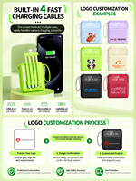 Batterie externe HYTO OEM ODM 10000mAh avec 4 câbles intégrés, affichage LED 5v2a, Powerbank, cadeau d'entreprise, logo personnalisé, chargeur portable