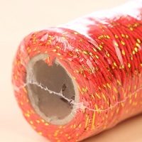 Özelleştirilmiş 2mm çap ev dekorasyon pamuk halat ile metalik iplik makrome kordon ile Glitter altın dize
