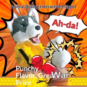 Peluche de Perro Boxeador Interactivo con Guantes, Marioneta Vocalizable de Husky de 31cm-50cm para Jóvenes - Product Image 5