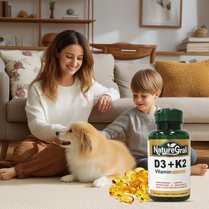 Complément alimentaire en gélules <span class=keywords><strong>de</strong></span> vitamine D3 et K2 en gros, matière première K2 MK7, 5000 UI, <span class=keywords><strong>huile</strong></span> <span class=keywords><strong>de</strong></span> poisson, capsules <span class=keywords><strong>de</strong></span> vitamine D3 K2 - Product Image 4