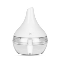 Diffuseur d'huiles essentielles USB 300 ml, humidificateur ultrasonique avec lumière LED 7 couleurs, mini diffuseur silencieux à effet bois, décoration d'intérieur, vente en gros