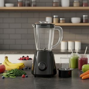 JIZYA Appareils électroménagers de cuisine, mini mixeur portable 2-en-1, capacité 1,4 L, 4 lames, 250 W, mixeur à fruits, presse-agrumes, moulin à épices - Product Image 3