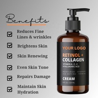 Crème et lotion pour le visage au rétinol et au collagène avec vitamines A, C, E, acide hyaluronique, hydratant, anti-âge, raffermissant, crème de beauté pour le visage, soin de la peau