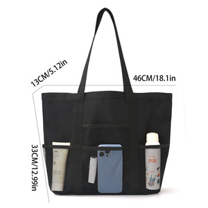 Borsa tote in tessuto a rete Qetesh, borsa a mano di grande capacità con logo e colore personalizzabili, adatta per lo sport e <span class=keywords><strong>la</strong></span> vita quotidiana - Product Image 3