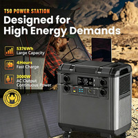 Generator Tenaga Surya 3000W 5376Wh LiFePO4 Stasiun Daya Portabel MPPT Gelombang Sinus Murni Penyimpanan Rumah