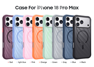 Funda Magnética Translúcida Mate con Textura de Rayas TPU+PC para iPhone 18 17 16 15 Pro Max, Protección de Lente a Prueba de Golpes - Product Image 5
