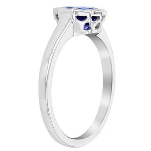 Bague classique en argent sterling 925, pierre naturelle ronde, solitaire, tanzanite, sertie à bélière pointue, bague de mariage - Product Image 2