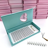 Grand plateau mat avec 320 éventails préfabriqués à pointes pointues et fines, cils volume thermocollés, extensions de cils, sans cruauté animale