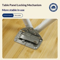Meubles d'extérieur, cadre en alliage d'aluminium, bambou, petite table ronde pliable, portable, camping, voyage