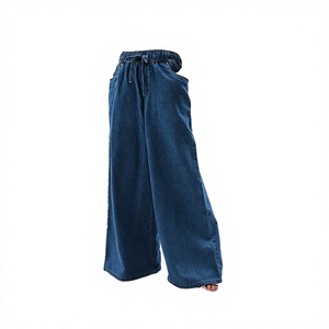 Jean en denim coupe droite décontractée, taille basse, style rétro américain, non extensible, délavé léger, séchage rapide, pour femme, été - Product Image 2