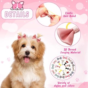 Üretici özel köpek yaylar bakım aksesuarları kedi köpek saç yay klipleri kedi köpek Pet aksesuarları 2024 - Product Image 3