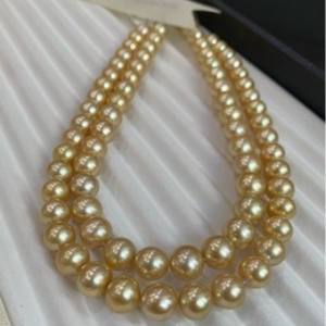 Collier en perles naturelles grises au design polyvalent, 9-8 mm rond, micro défauts, incrustation de précision, boucle en forme de nœud, chaîne de pull - Product Image 2