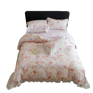 French Retro Oil Painting Style 100 Cotton Four Piece <b>Bedding</b> <b>Set</b> Korean Lace Trim Pure Cotton Duvet Cover Sheets Bedroom - Product Image 5