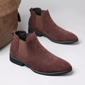 Botas Oxford Chelsea Chukka para Hombre, Botines con Cordones, Impermeables, Casuales de Verano, Parte Superior de Cuero PU y Gamuza, Antideslizantes - Product Image 1