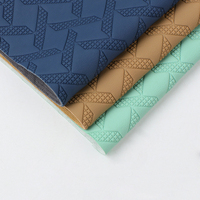 Tissu de produit en cuir synthétique de texture d'armure de PVC pour le coussin de siège de voiture de tapis de pied de voiture