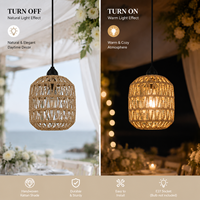 Luminaire suspendu en corde de papier tressée fait main, abat-jour artisanal, hauteur réglable, idéal pour les mariages - Vente chaude directe usine