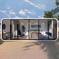 Cabane Apple moderne certifiée CE EN1090, préfabriquée et isolée, pour séjours dans des complexes hôteliers panoramiques, modèle AC01