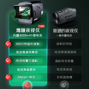 Monoculaire de vision nocturne avec écran de 2,4 pouces, capteur CMOS, connectivité Wi-Fi pour la chasse en extérieur - Product Image 2