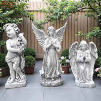 Statues de jardin personnalisées mignons petits anges, taille réelle, sculpture en bronze, artisanat en métal