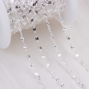 Rantai Lip Link Berukir Lebar 2.3mm, Lapis Emas 14k/Perak S925, untuk Pembuatan Perhiasan Kalung, Gelang, dan Gelang Kaki DIY - Product Image 2