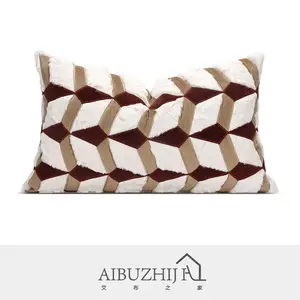 AIBUZHIJIA-Funda de cojín con diseño geométrico de rombos, funda de almohada moderna de lujo, decorativa, para sofá y hogar