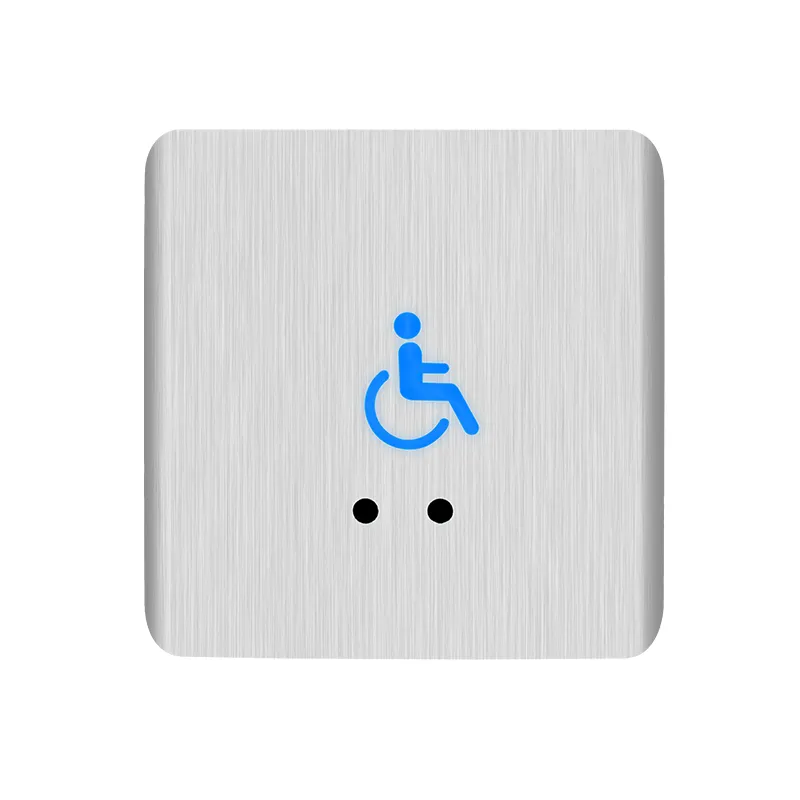 VIANS - Sensor infravermelho de entrada sem toque, símbolo de cadeira de rodas para banheiro, botão de saída com LED, sinal de deficiência