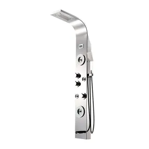 Colonne de douche cascade noire, ensembles de robinetterie de douche de luxe avec jets pour salle de bain - Product Image 5