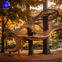 Équipement de parc d'aventure extérieur personnalisé avec filet de cordes, structures d'escalade, solution de projet clé en main