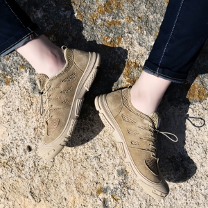 Zapatos para caminar en el agua para hombre, zapatos de pesca transpirables y antideslizantes para exteriores, sandalias de playa de malla, transpirables y antideslizantes - Product Image 2