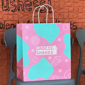 Bolsas de Papel Kraft Gruesas Impresas con Logotipo Personalizado para Cafetería, Venta Integral, Envases Desechables para Bebidas y Café para Llevar - Product Image 1