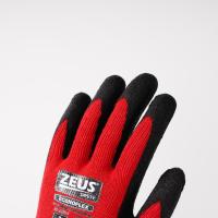Gants enduits froissés en latex naturel Doublure en tricot de coton CE EN388 Gants de sécurité industrielle à paume texturée antidérapante