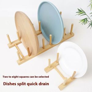 رف تصريف خيزران حديث متعدد الوظائف مجفف أكواب طبق ورف تخزين أطباق المطبخ - Product Image 4