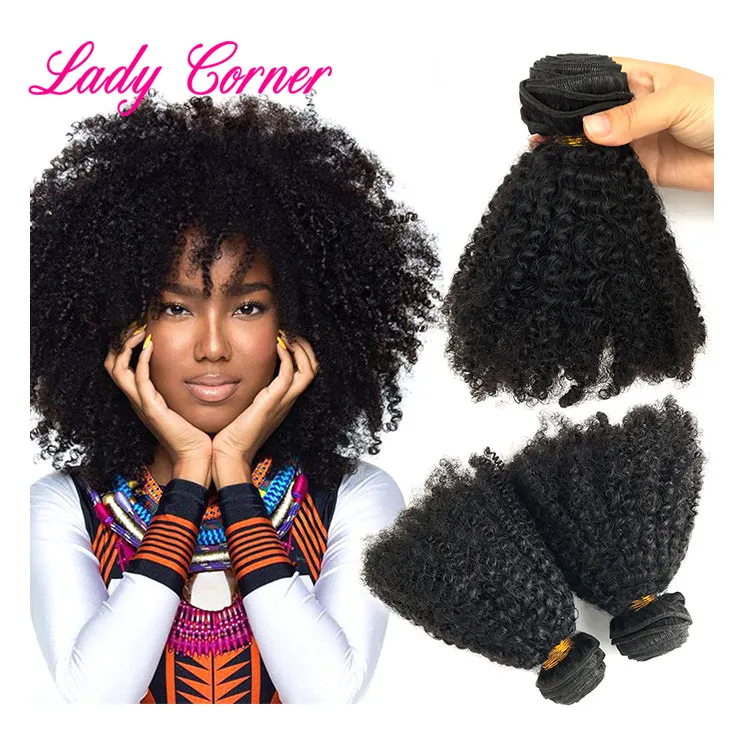 Большой запас монгольских афро курчавых человеческих волос для плетения, необработанные натуральные вьющиеся бразильские натуральные волосы