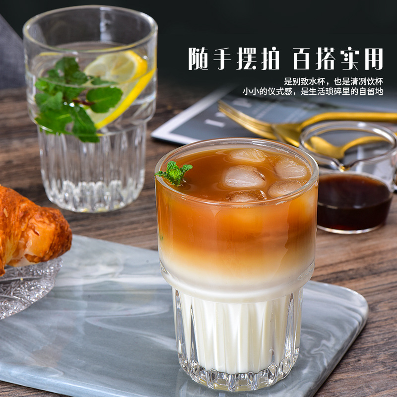 10oz Stackable thickened glass Nordic restaurant usd coffee water cup