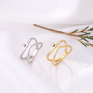 Joyería fina de lujo, venta al por mayor personalizada, anillo ajustable de dedo para mujer, anillo de oro de acero inoxidable chapado en oro para mujer - Product Image 4