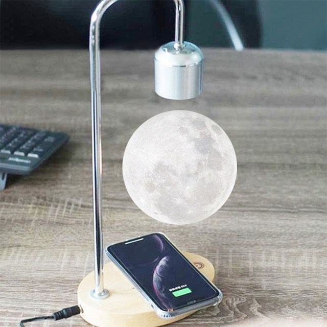 Floating LED Light Night Light Room Lighting Decor Magnetic Levitating Moon Table Lamp