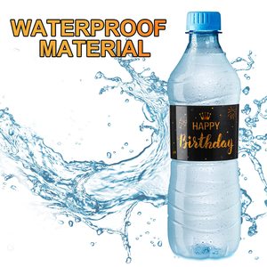 Étiquettes personnalisées pour bouteilles, 30 pièces, noir et or, imperméables, pour décorations de fête d'<span class=keywords><strong>anniversaire</strong></span>, vente en gros, directement de l'usine - Product Image 4