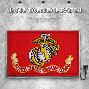 United States Marine Corps Tactical Badge Embroidered Patches <b>Canvas</b> Fabric Hook Loop Eco-Friendly Sequins Decoration Resin for - Product Image 3
