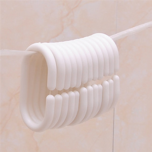 <b>Curtain</b> <b>Hook</b> Plastic U Shape White Convenient For Shower <b>Curtain</b> Bathroom Accessories - Product Image 1