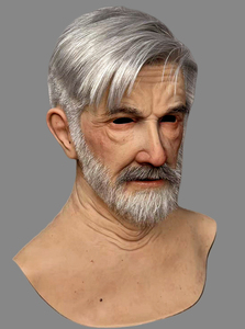 Masque en silicone avec cheveux, masque facial humain grandeur nature, pour travestis et spectacles |   Prise en charge de la personnalisation photo - Product Image 6