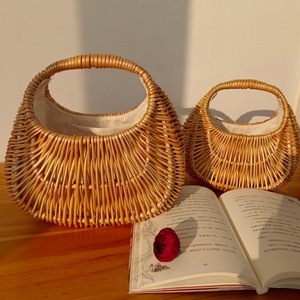 Handmade Boho <b>Bag</b> Casual Rattan Tote with Open Closure Woven <b>Wicker</b> Purse - Product Image 3