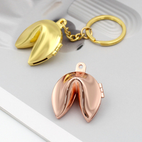 Vente en gros de haute qualité Cadeau de mariage Cookie Accessoires de mode 3d Métal Lucky Fortune Cookie Porte-clés