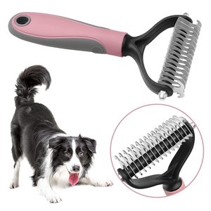 Brosse de toilettage pour animaux de compagnie, peigne démêlant double face pour l'élimination des poils, outil de démêlage pour chiens, chats et chevaux - Product Image 1