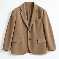Blazer ample en daim camel marron pour femme 748