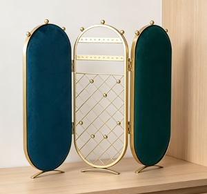 Nouveau design Présentoir à bijoux en velours bleu avec buste pliable - Product Image 5